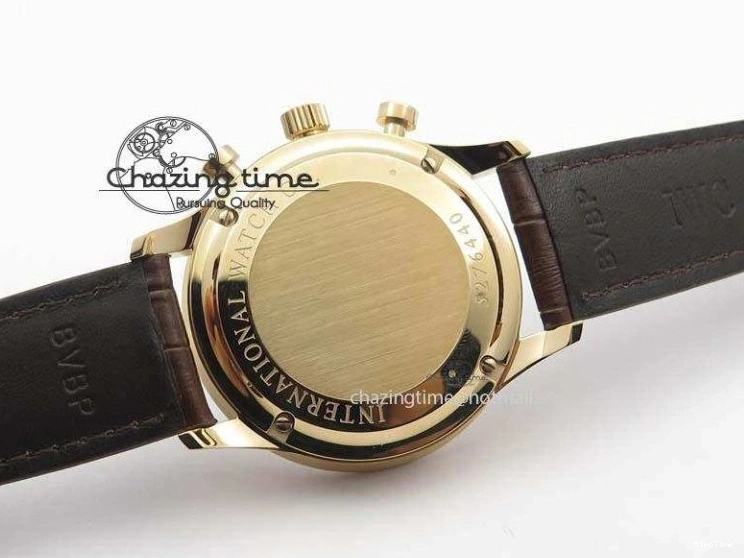 MIROTIME 0418 Portuguese Chrono RG IW371480 ZF 1:1 Best Edition White Dial On Brown Leather Strap A7750 V HighPerformance 7266